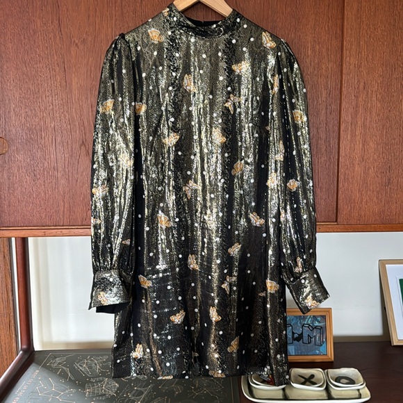 The Kooples Paris silk/metallic dress. Size 3 - I think is the same as a large. - Picture 6 of 16
